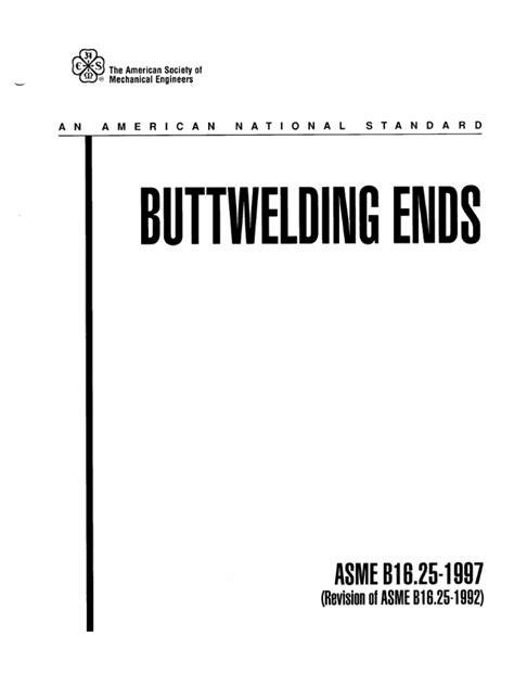 Asme B1625 1997 Buttwelding Ends Pdf