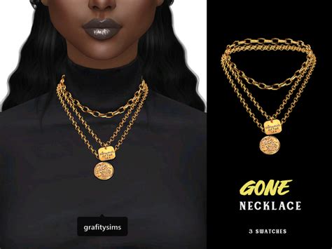 Gone Layered Necklace Grafity Cc Sims 4 Piercings Sims 4 Sims