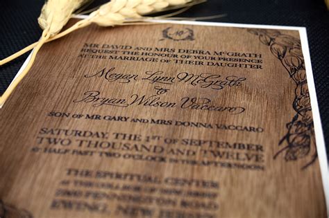 Unique Wedding Invitations For Rustic Ranch Wedding Wood Veneer