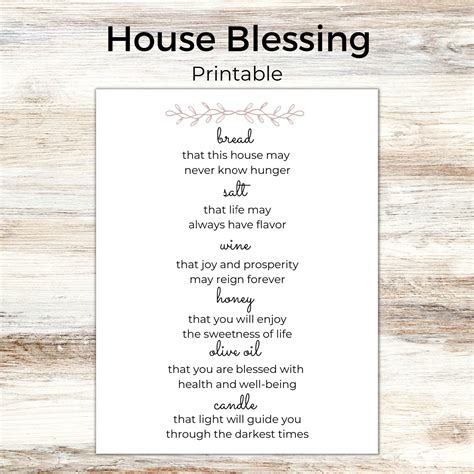 Housewarming Printable House Blessing Printable Bread Salt Etsy