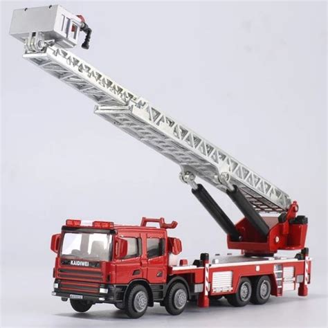 Alloy Toy Ladder Fire Truck 150 Alloy Car Model 625012 Shopee