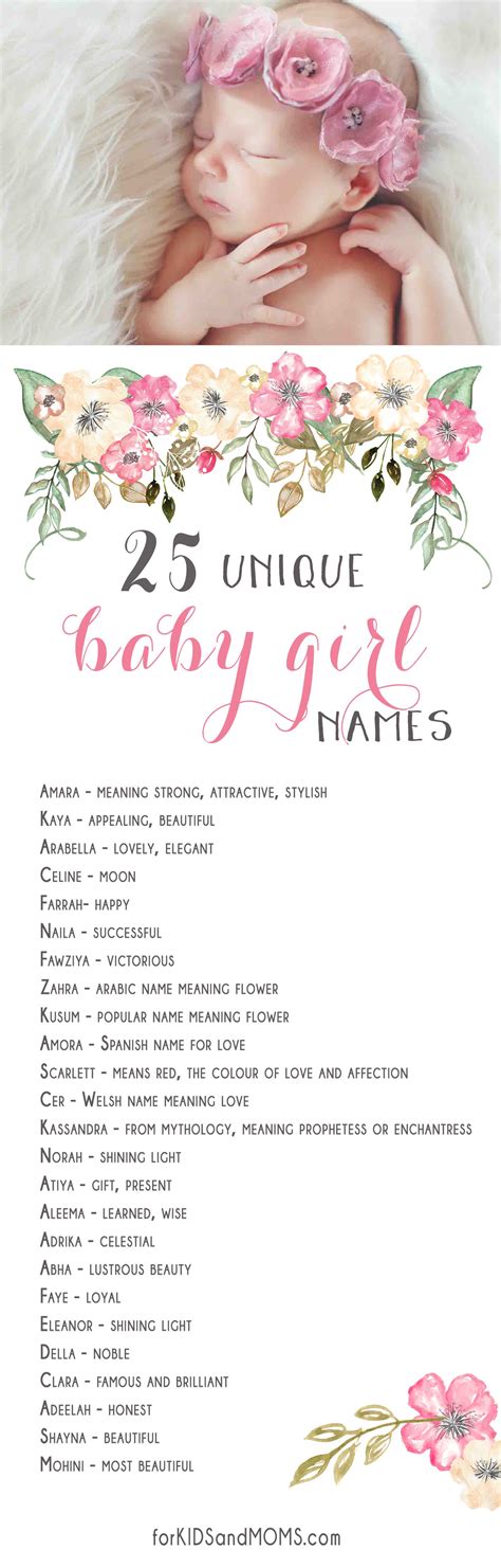 25 Unique Baby Girl Names And Meanings List For
