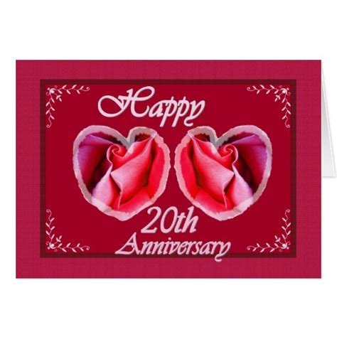 20th Wedding Anniversary Fern Filled Heart Greeting Card Zazzle