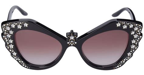 Gucci Hollywood Forever Cat Eye Sunglasses In Black Bordeaux Black Lyst Uk