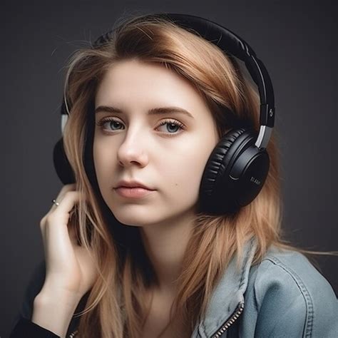 Premium Ai Image Beautiful Woman Wearing Headphones Ai Generated