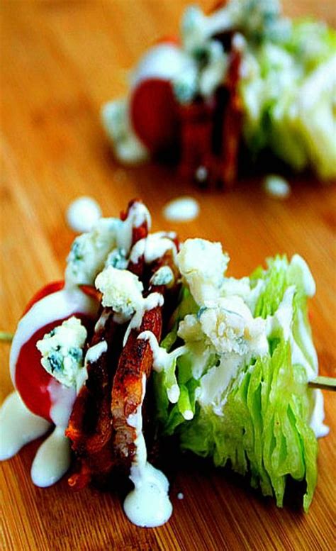 Wedge Salad On A Pick Horderves Appetizers Christmas Recipes