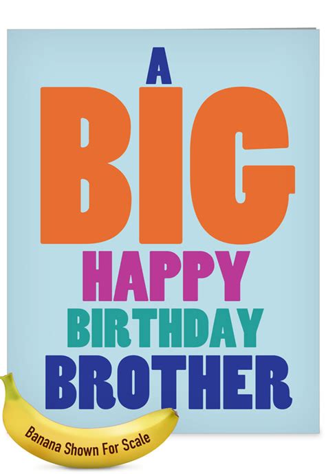 Big Happy Birthday Brother Hilarious Birthday Brother Jumbo Card