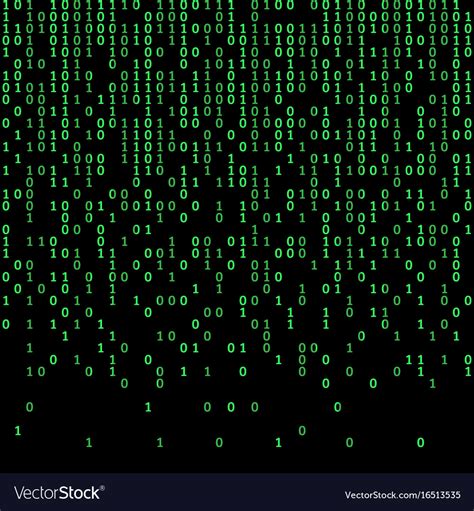 Binary Code Green And Dark Background Digits Vector Image