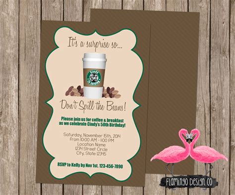 Coffee Themed Invitation - Starbucks Inspired Birthday - Latte Birthday