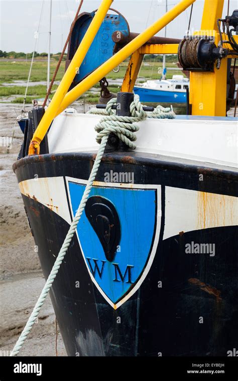 Bow Of Fishing Boat Moored At Old Leigh Stock Photo Alamy