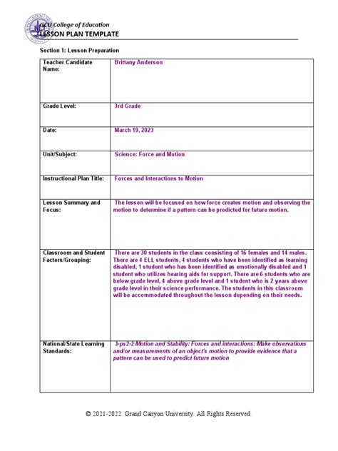 Coe Lesson Plan Template Pdf Lesson Plan Learning