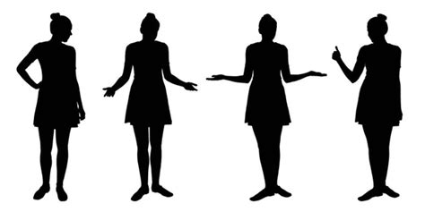 Silhouette Of Two Young Slender Women Stock Vector Image By ©abelikov