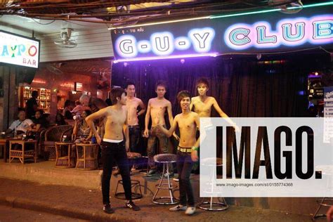 Gay Boy Prostitutes Outside A Gay Bar Pattaya Beach Resort And Centre
