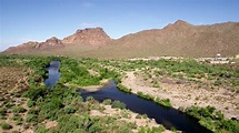 desert river and mountains - YouTube