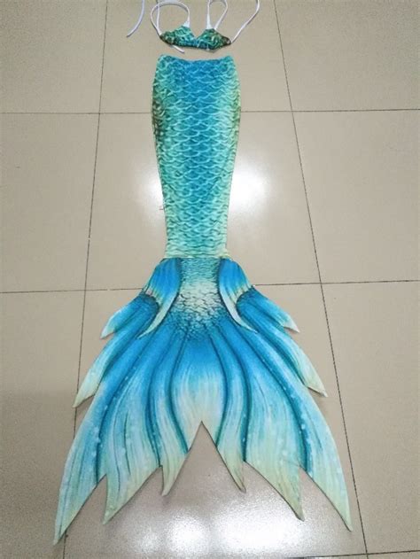 Aqua Fairy Swimmable Fabric Mermaid Tail For Women And Kids Swimwear