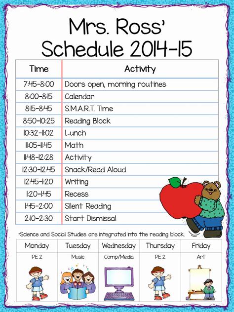 Teacher Daily Schedule Template Free Lovely Class Schedule Freebie