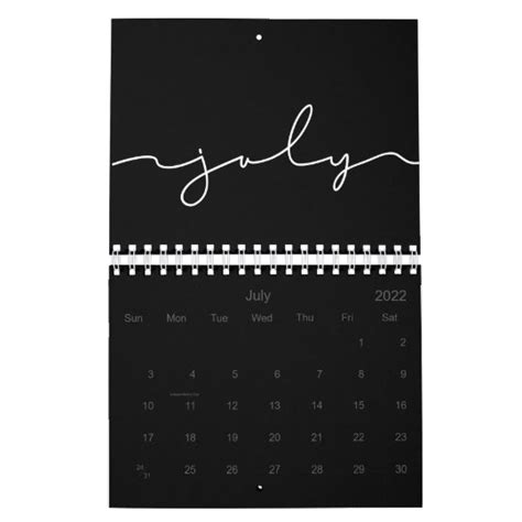 Black And White Minimalist 2022 Calendar