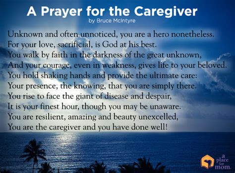 Poem A Prayer For The Caregiver