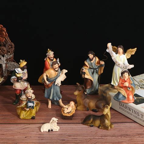 Christmas Nativity Scene Set Figures Polyresin Figurines Baby Jesus 13