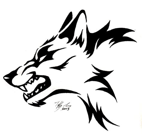 Snarling Wolf Head Tattoo By Captainmorwen On Deviantart Tribal Wolf
