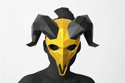 The Ram Skull Mask Is A Diy Papercraft Template That Lets You Create A