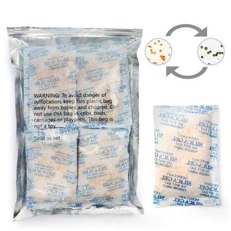 16 Packs 45 Gram Silica Gel Packets Desiccant Dehumidifier Unscented