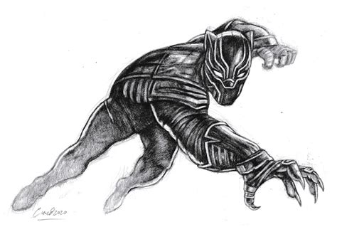 Cundra Studio Black Panther Pencil Drawing