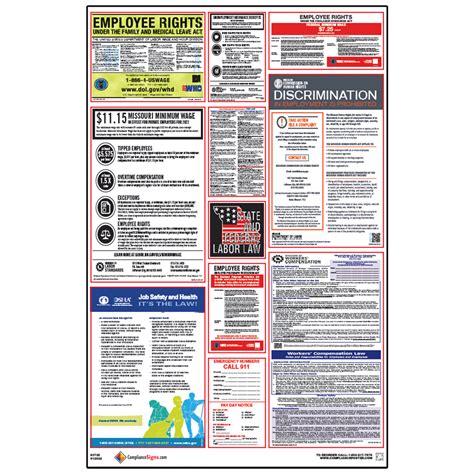 Labor Laws Poster Missouri Federal Osha English