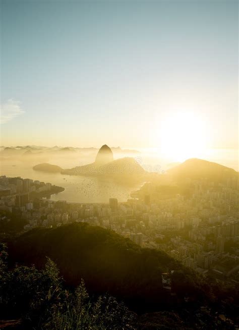 Rio De Janeiro Skyline View From Sugarloaf Mountain Brazil Stock Photo