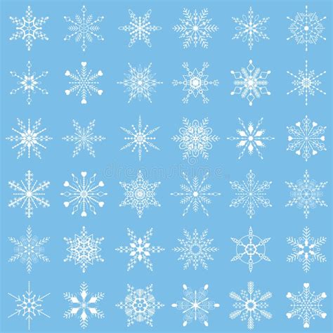 Set Of Vector Snowflakes Stock Vector Illustration Of Seasonal 6097930