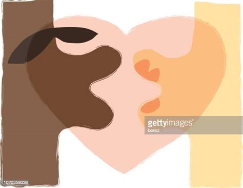 Interracial Kissing High Res Illustrations Getty Images