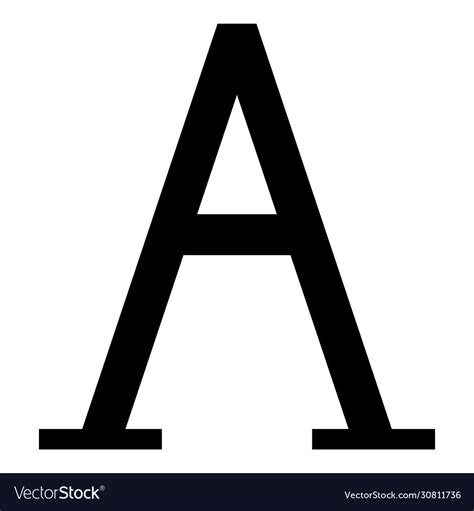 Alpha Greek Symbol Capital Letter Uppercase Font Vector Image