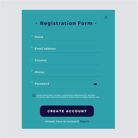 Registration Page And Sign In Forms Professional Web Design Full Set