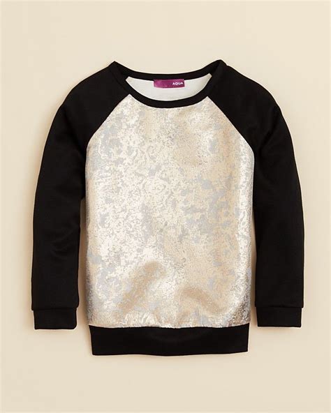 Aqua Girls' Brocade Sweatshirt - Sizes S-XL on shopstyle ...