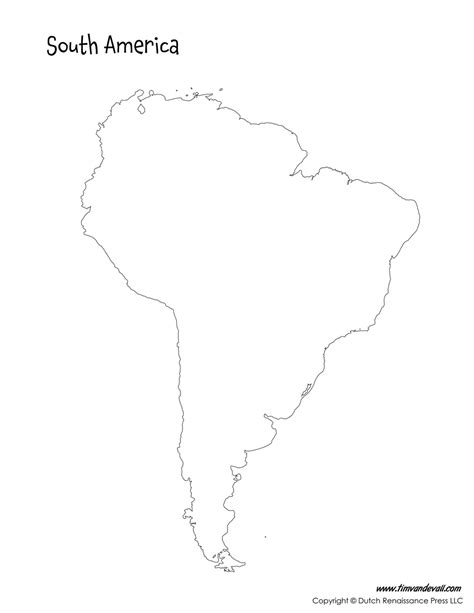 Blank South America Map Tims Printables