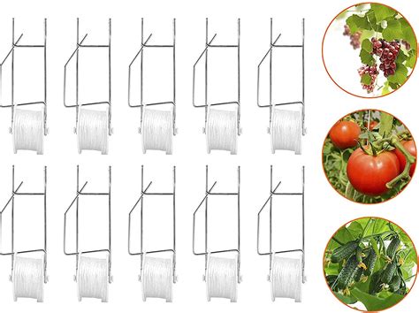 Luzled 10pcs Tomato Trellis Roller Hooks White Tomato