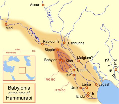 The Extent Of The Babylonian Empire At The Start And End Of Hammurabis