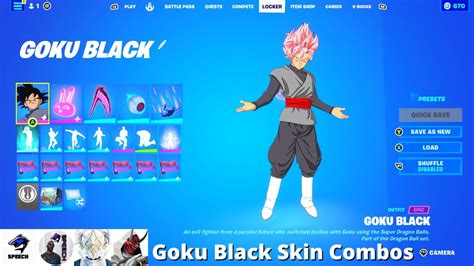 Goku Black Skin Combos Fortnite Battle Royale Youtube