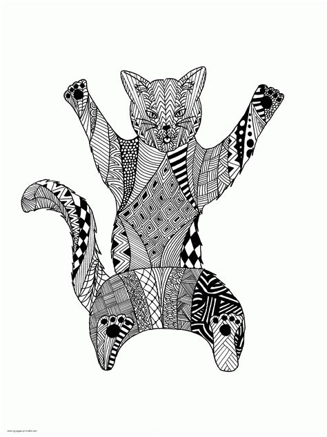 Detailed Animal Coloring Pages For Adults Cat Coloring Pages