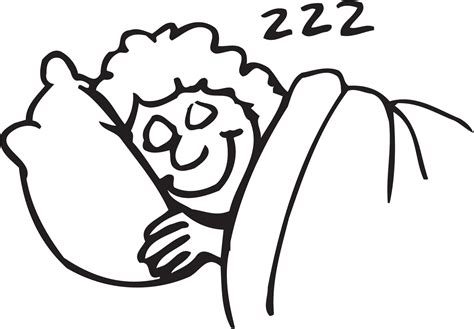 Sleep Black And White Clipart Kid