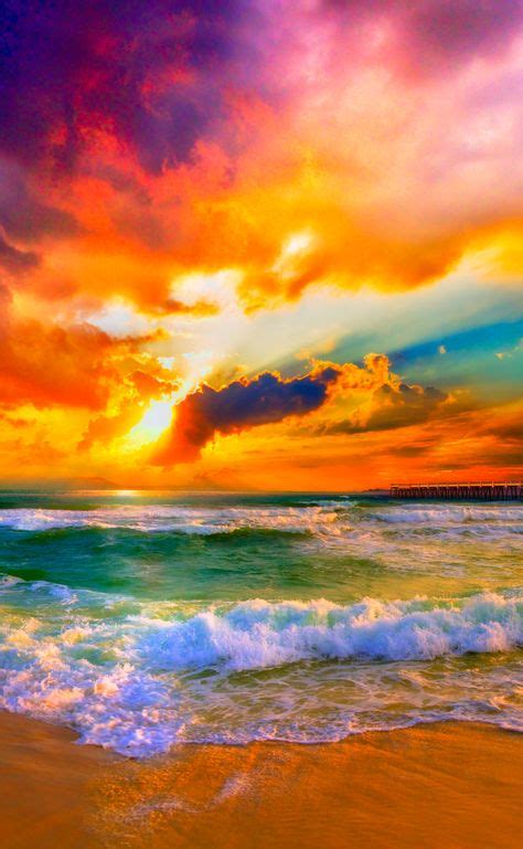 Red Orange Purple Beautiful Beach Sunset For Pinterest I Made This For