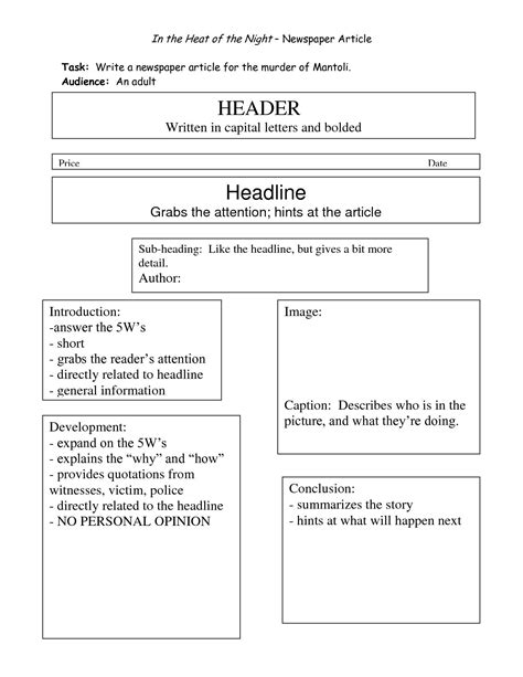 See more ideas about newspaper article format, newspaper article, journalism classes. Best Photos Of Writing Newspaper Article Template ...