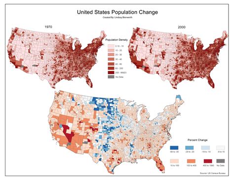 Lindsey Bierwerth Cartography United States Population Change 1970 2000