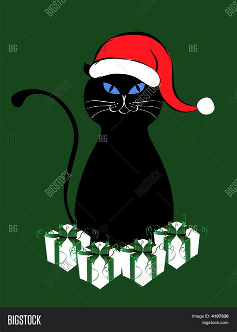 Black Cat Santa Claus Image And Photo Free Trial Bigstock
