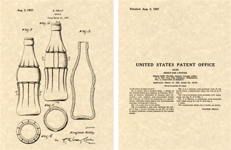 coke bottle d us patent art print ready to frame kelly 1937 vintage coca cola 9 95 picclick