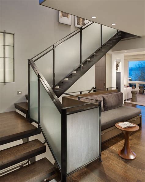 Available with stainless steel and aluminum posts in numerous powder coat colors. 14 Glass Stair Railing Ideas for Your Home | Glass stairs ...