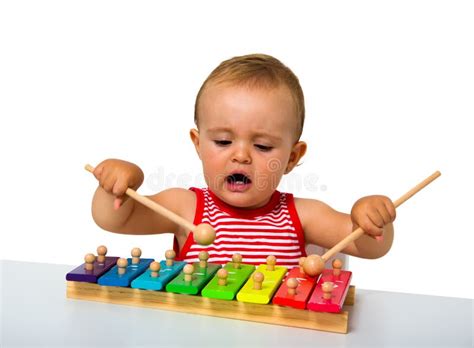 Baby Playing Xylophone Stock Photo Image Of Beauty Educational 32714620