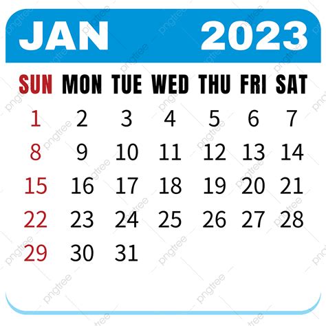 Calendar January 2023 Vector Hd Images January 2023 Calendar Blue
