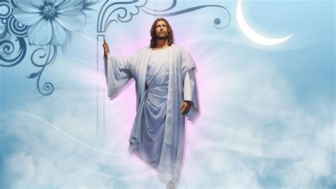 Jesus Christ With Blue Background And Moon HD Jesus Wallpapers | HD ...