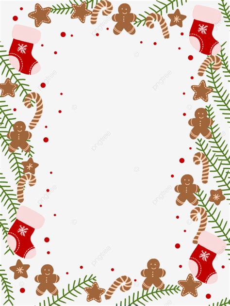 Christmas Border With Gingerbread Cookies Christmas Border Clipart